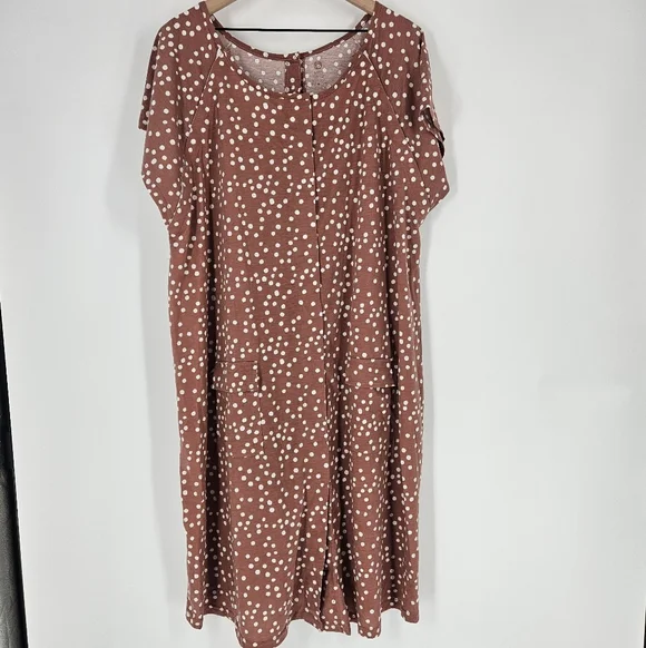 Kindred Bravely Pink White Polka Dot Universal Labor and Delivery Gown 1X - Picture 2 of 12